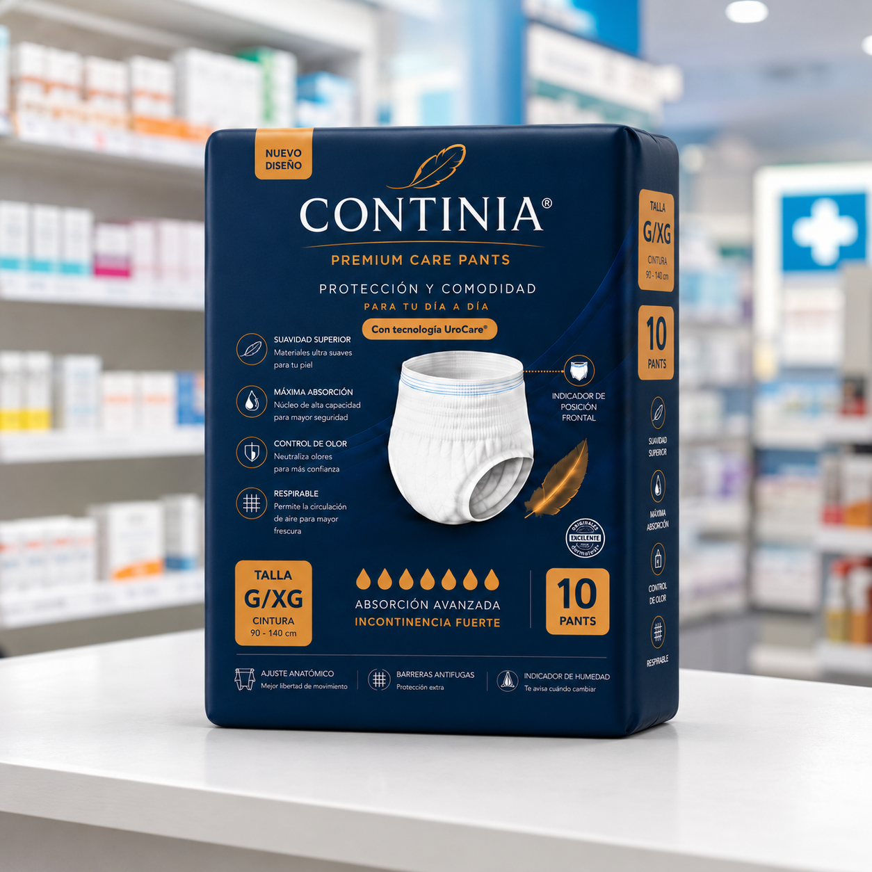 Continia Premium Pants G/XG x 10. Incontinencia Fuerte