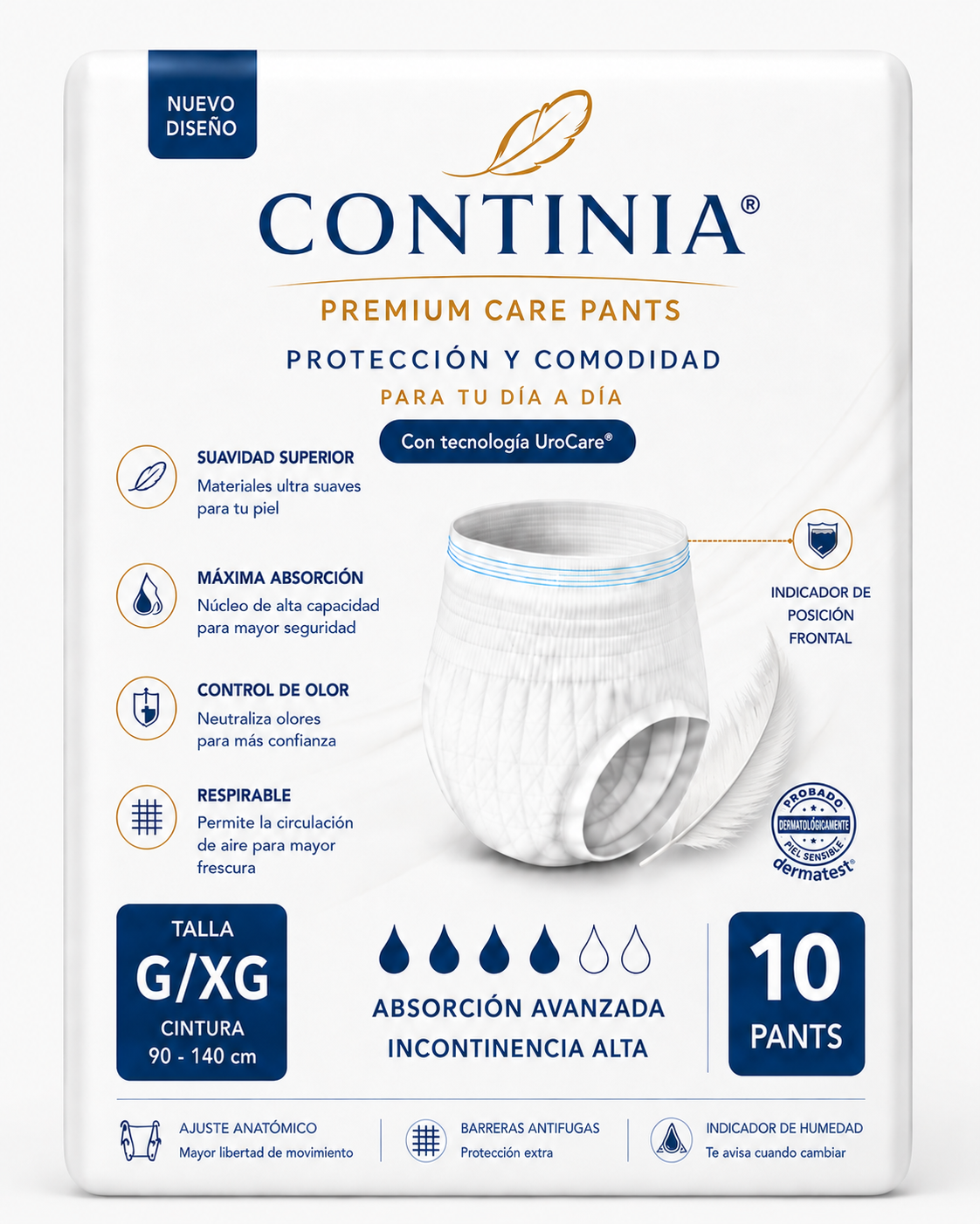 Continia Premium Pants G/XG x 10. Alta Incontinencia