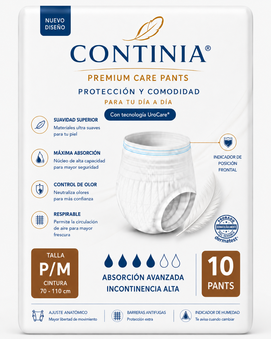 Continia Premium Pants P/M x 10. Incontinencia Alta