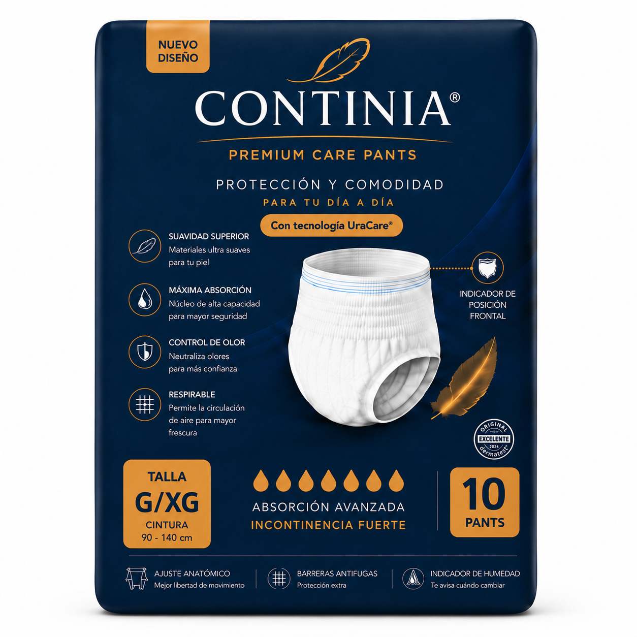 Continia Premium Pants G/XG x 10. Incontinencia Fuerte