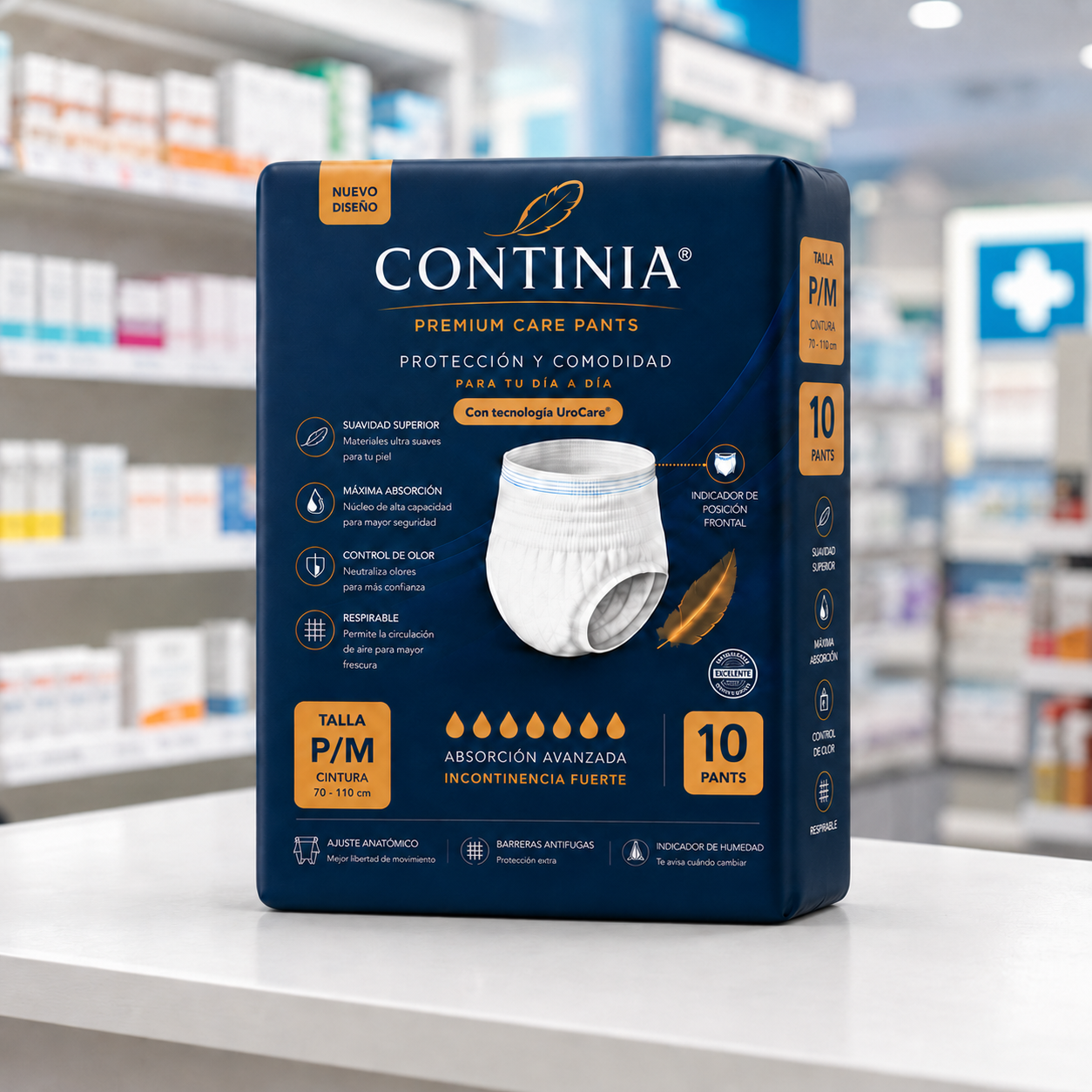 Continia Premium Pants P/M x 10. Incontinencia Fuerte