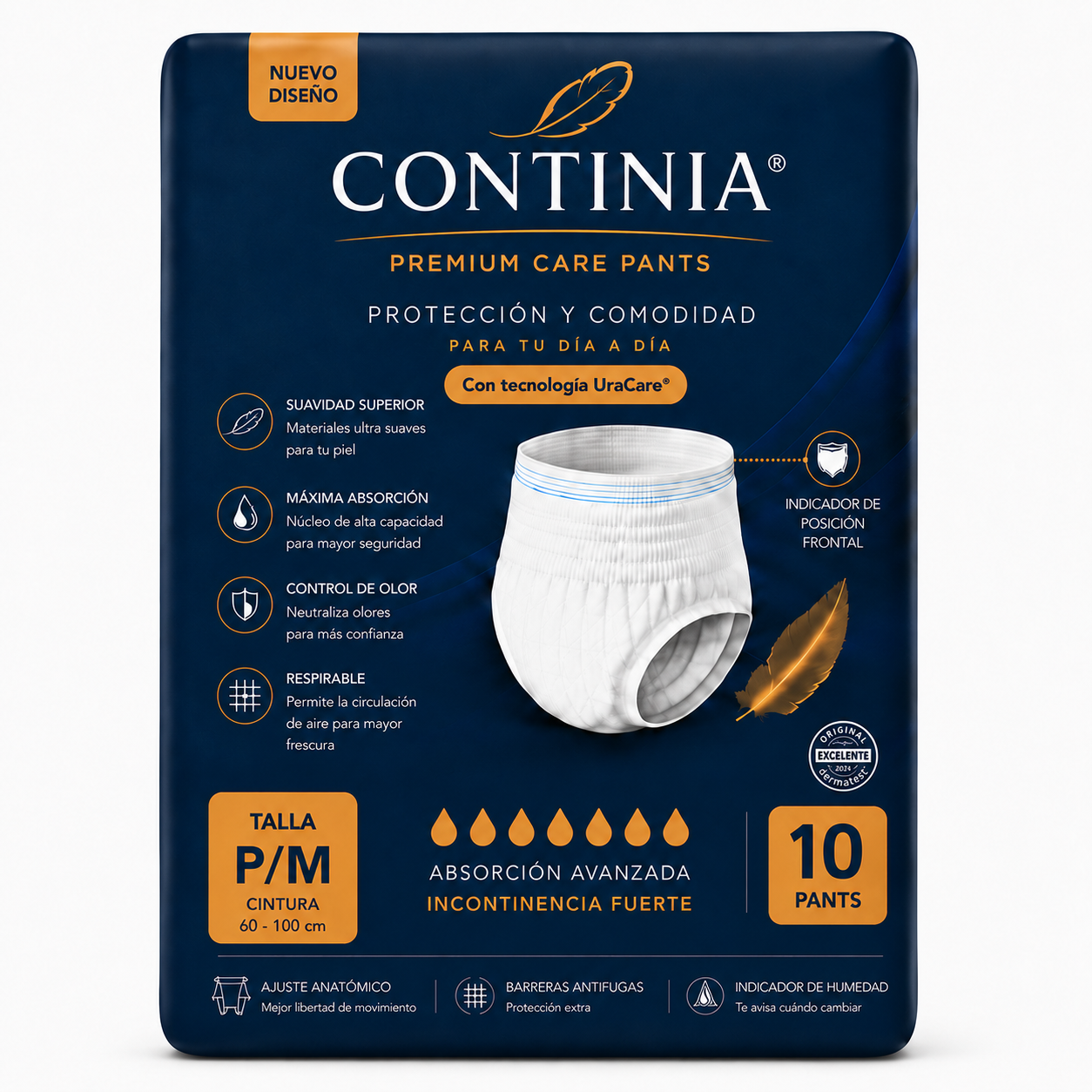 Continia Premium Pants P/M x 10. Incontinencia Fuerte